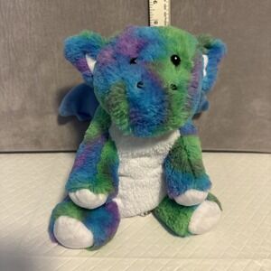 Warmies Microwavable Plush Dragon 10" Blue & GreenTie Dye Scented Cozy Heat Pack